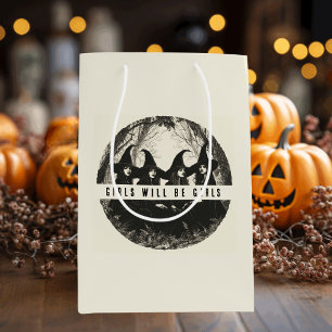 "Girls Will Be Girls Cute Witch-Themed Medium Gift Bag