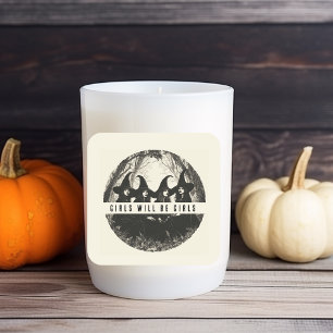 "Girls Will Be Girls   Cute Witch-Themed" Square Sticker