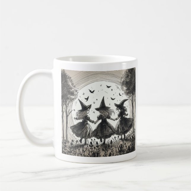 Girls will be Girls Dancing Witches Coffee Mug (Left)