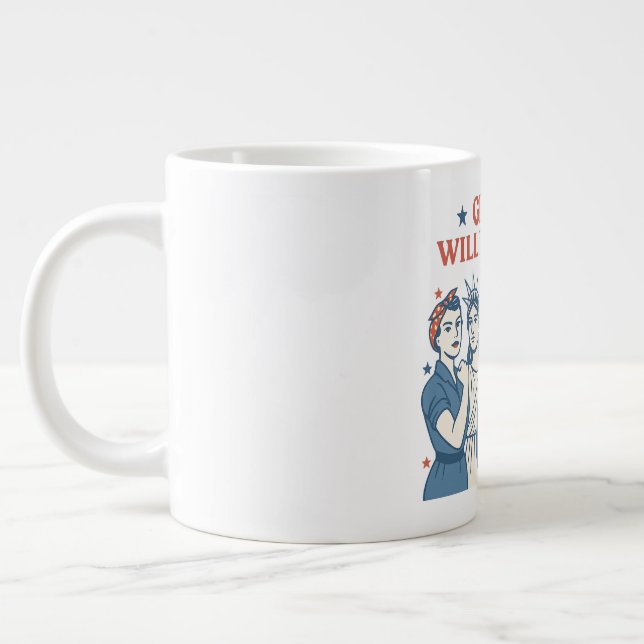 Girls Will Be Girls  July 4th Large Coffee Mug (Left)