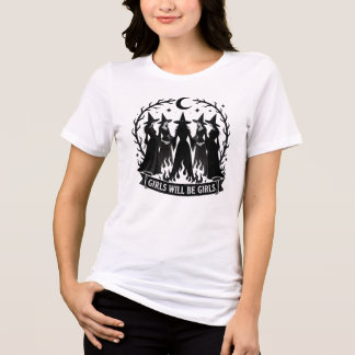 Girls Will Be Girls Witch Coven Halloween Tri-Blend Shirt