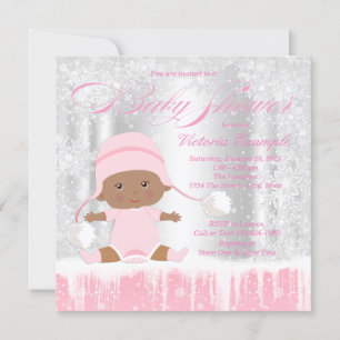 Girls Winter Wonderland Baby Shower Invitation