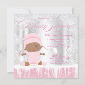 Girls Winter Wonderland Baby Shower Invitation