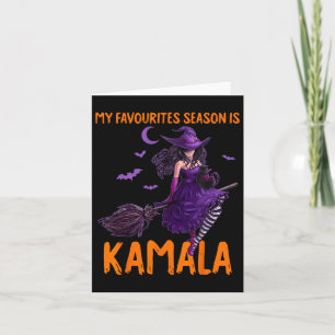 Girls Witch Halloween Cat Lady My Favourite Season Card