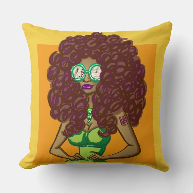 Girls with glasses cushion (Front)