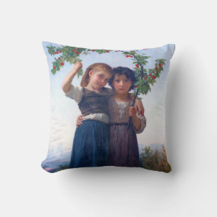 Girls with The Cherry Branch, Bouguereau Cushion