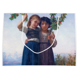 Girls with The Cherry Branch, Bouguereau Large Gift Bag