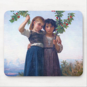 Girls with The Cherry Branch, Bouguereau Mouse Pad