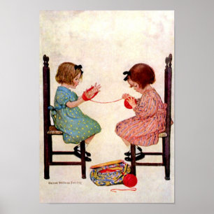 Girls With Yarn - Print