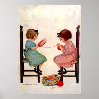 Girls With Yarn - Print