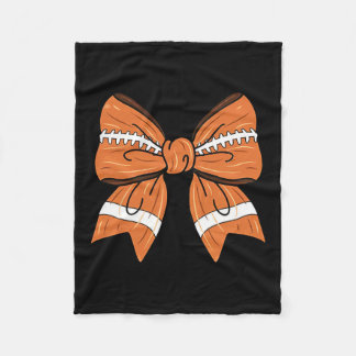Girls Women Coquette Bow American Football Thanksg Fleece Blanket