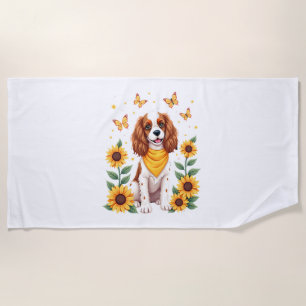 Girls Women Mom Cavalier King Charles Spaniel Dog  Beach Towel