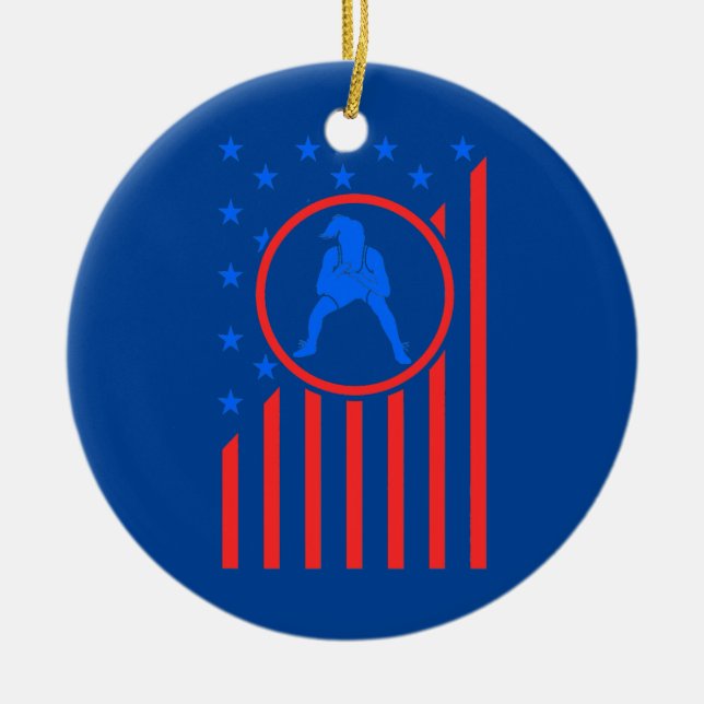 Girls Wrestling Mum Women Wrestler Female Wrestle Ceramic Tree Decoration (Front)