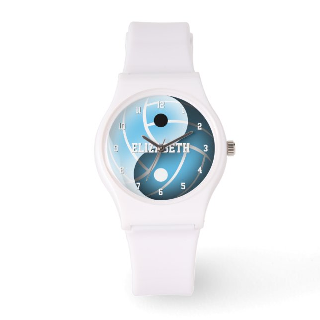 girls yin yang sports blue or ANY colour volleybal Watch (Front)