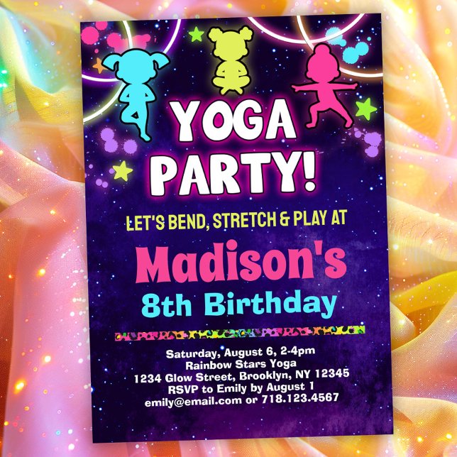Girls Yoga Birthday Party Invitation (Creator Uploaded)