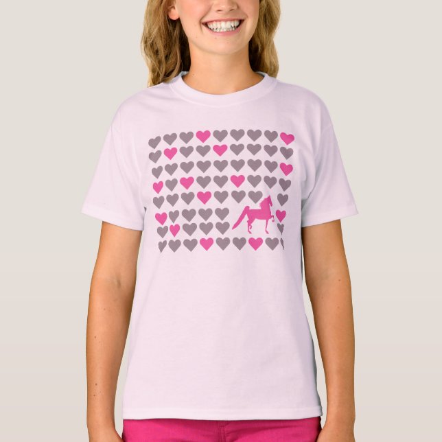 Girls' Youth 3/4 Sleeve - Saddlebred Lover T-Shirt (Front)