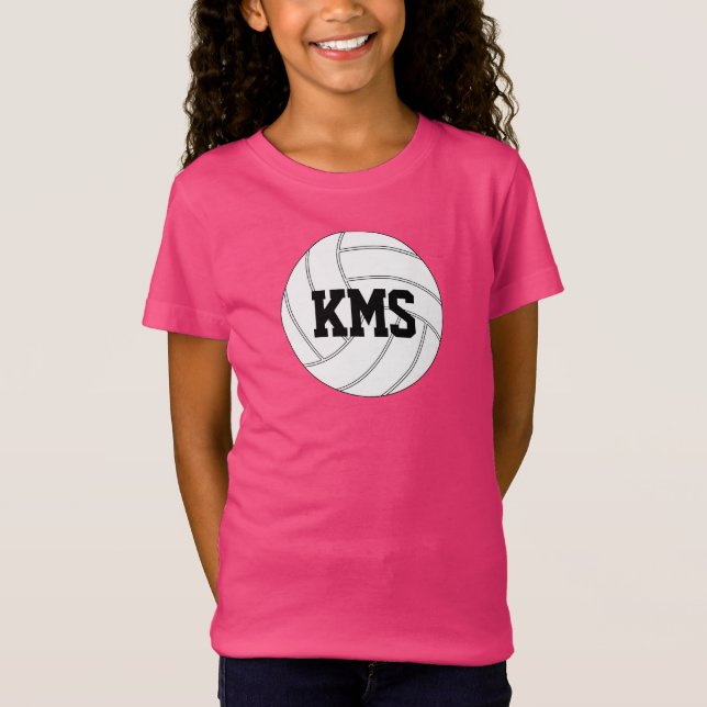 Girls Youth Volleyball Player Custom Team T-shirts (Front)