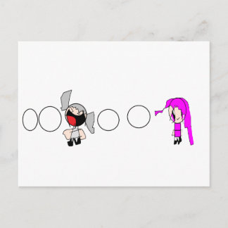 girlscartoon postcard