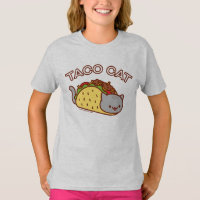 Girls's Cat T-Shirt - "TACO CAT"