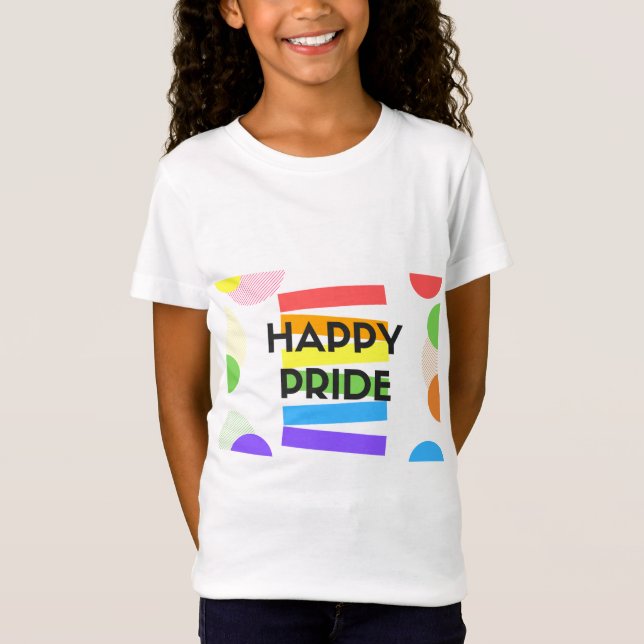 Girls's / kids LGBT 'Happy Pride' T-Shirt/top T-Shirt (Front)