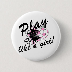 Girls's Soccer T-shirts and Gifts. 6 Cm Round Badge