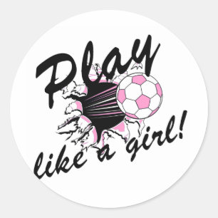 Girls's Soccer T-shirts and Gifts. Classic Round Sticker