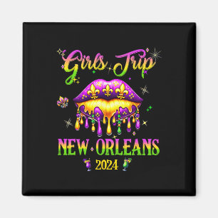 Girls's Trip New Orleans 2024 Mardi Gras Mask Frie Magnet