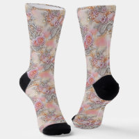 Girly 3-D bedazzled silver and pink roses pattern