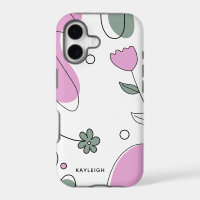 Girly Abstract Botanical Drawing & Shapes