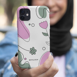 Girly Abstract Botanical Drawing & Shapes Case-Mate iPhone Case