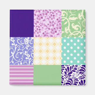 Girly and Fresh Pattern Squares Vector Quilt Magnet