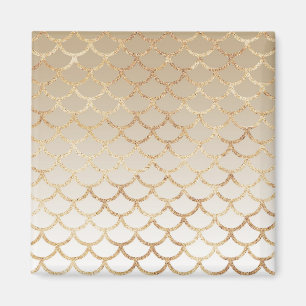 Girly and Glam Ombre Gold Mermaid Glitter Sparkles Magnet