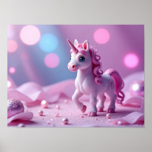 Girly and Pink Unicorn Poster