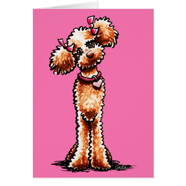 Girly Apricot Poodle Off-Leash Art™ (Front)