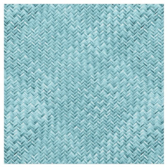 Girly Aqua Basket Weave Geometric Pattern Fabric (Close Up)