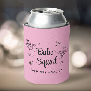 Girly Babe Squad Pink Bachelorette Party Can Cooler
