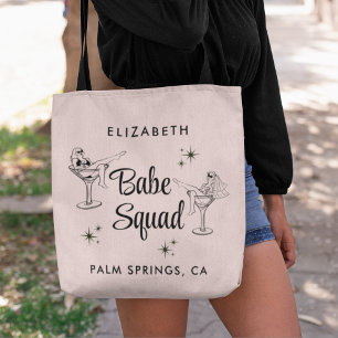 Girly Babe Squad Pink Bachelorette Party Tote Bag