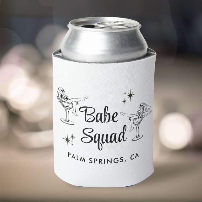 Girly Babe Squad White Bachelorette Party Can Cooler (Creator Uploaded)