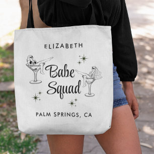 Girly Babe Squad White Bachelorette Party Tote Bag
