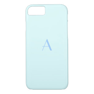 Girly Baby Blue iPhone 7 Case with Monogram