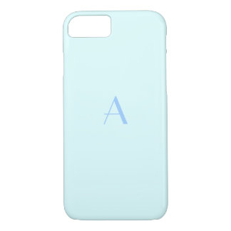 Girly Baby Blue iPhone 7 Case with Monogram