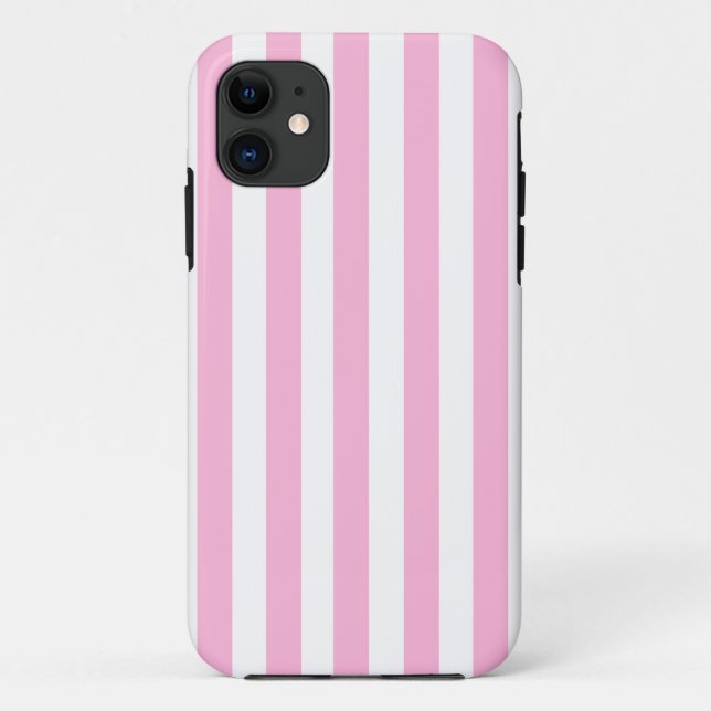 Girly Baby Pink Solid Stripes Pattern Case-Mate iPhone Case (Back)