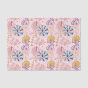 Girly Baby Pink Under the Sea Glittery Tissue Paper