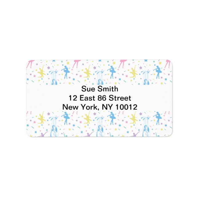 Girly Ballerina Dancer - Ballet Pattern Label (Front)