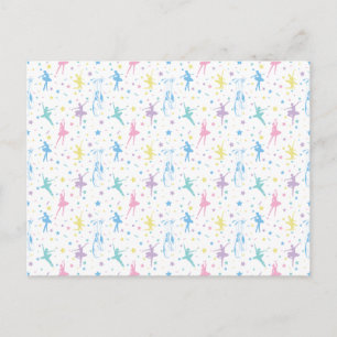 Girly Ballerina Dancer - Ballet Pattern Postcard