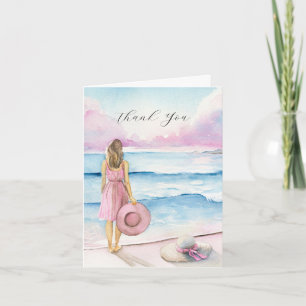 Girly Beach Scenes Thank You Cards