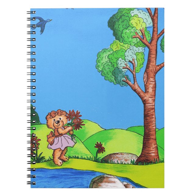 Girly Bear Spiral Notebook (Front)