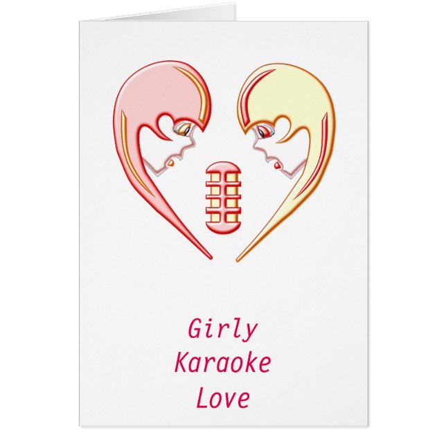 Girly BFF Karaoke Love Heart (Front)