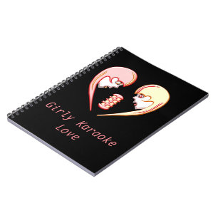 Girly BFF Karaoke Love Heart Notebook