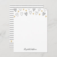 Girly Black Gold Heart Feminine Script